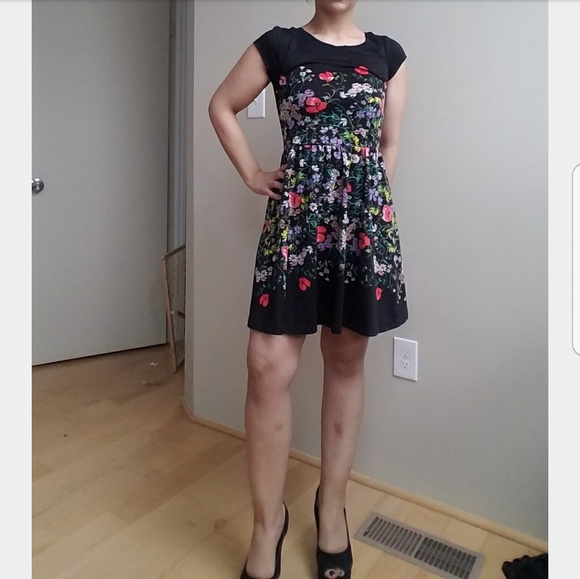 LC Lauren Conrad Dresses & Skirts - 🎉Final! Lauren Conrad Black A-line Floral Dress 4